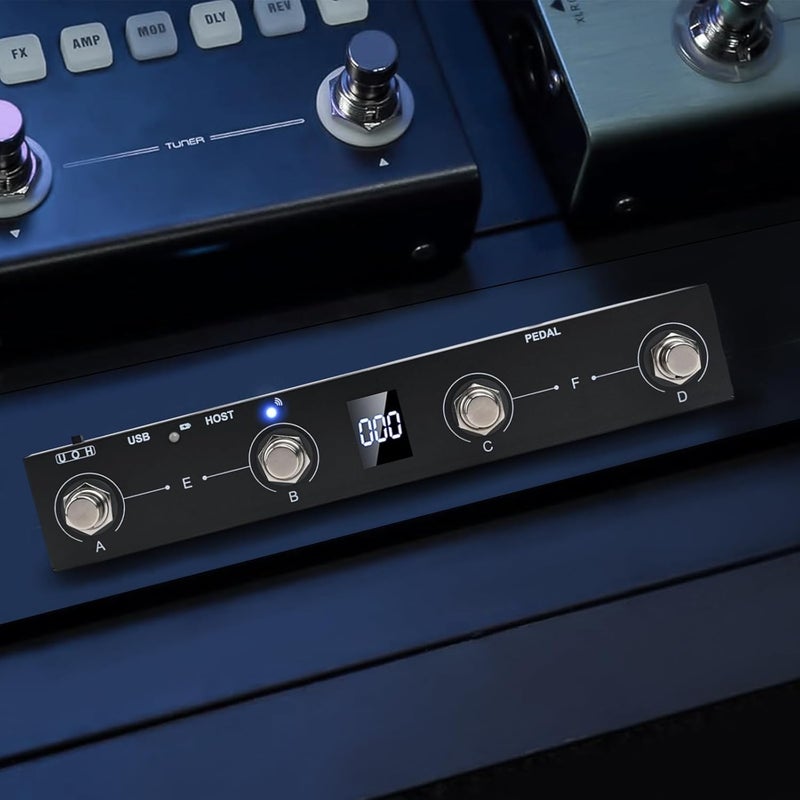 Cloudpower لوحة تحكم دواسة MIDI لجهاز MVAVE Chocolate Plus القابلة لإعادة الشحن 4 أزرار USB للموسيقيين لتطبيق CubeSuite لجهاز التحكم في MIDI دواسة معدنية (أسود) - Image 4